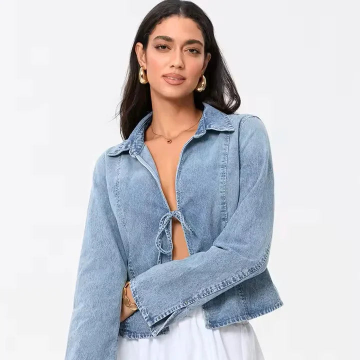 עליונית ג'קט קלילה לעונה בגימור קשירה מהפנט להופעה נשית מושכת