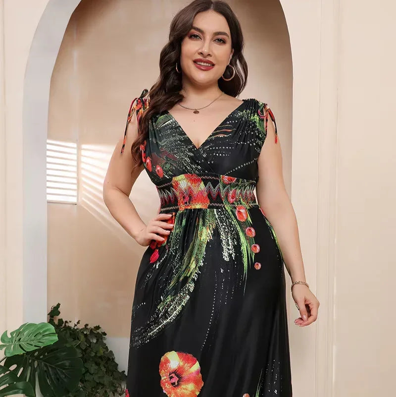 שמלת ערב מקסימה בגיזרת מעטפת בחזה ללוק נשי של מעצב ספרדי ולהופעה מרתקת