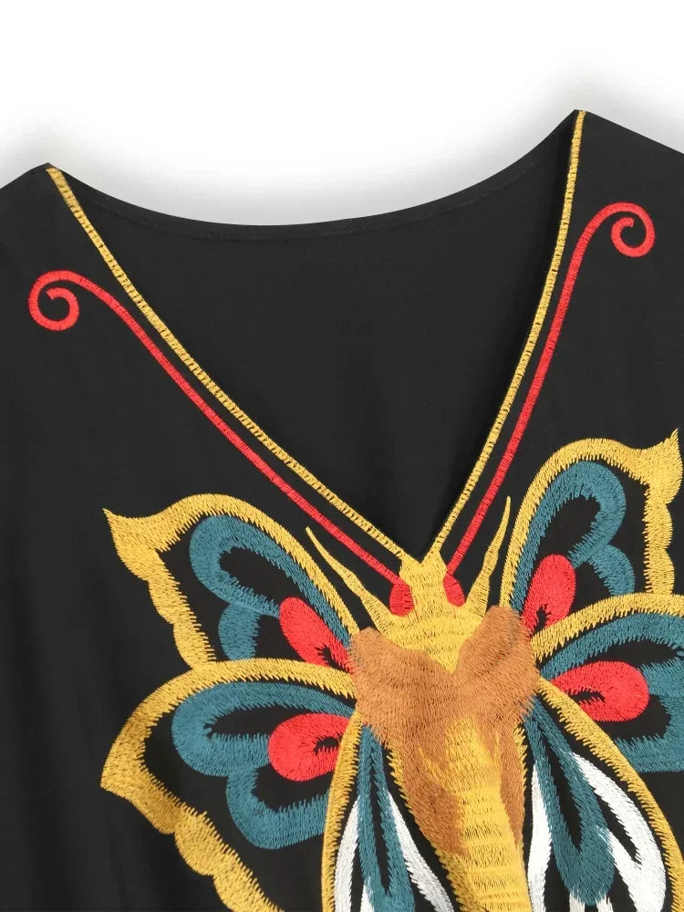 גלביה של מעצב איטלקי בשילוב ריקמת פרפר מהממת ללוק נשי סוחף