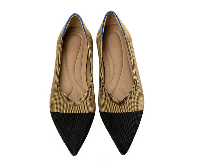 נעל בובה שפיצית מספרד בגימור אלסטי פרקטי לתחושה נינוחה בכף הרגל וללוק אופנתי - לה איסלה