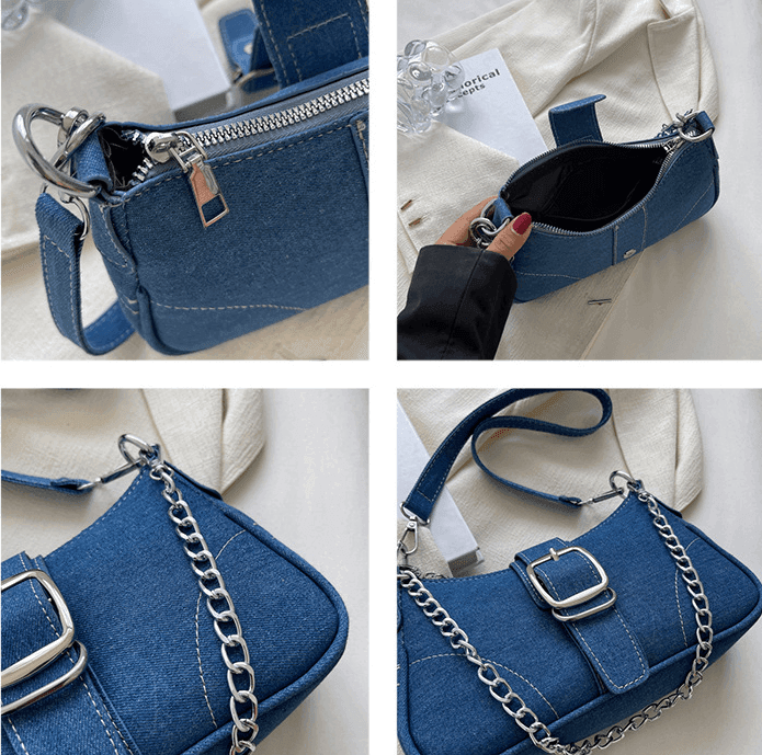 תיק ג'ינס קטן ומרהיב לנשיאה של חפצי ערך בערב להופעה שתרגישי בה מתוחכמת - לה איסלה