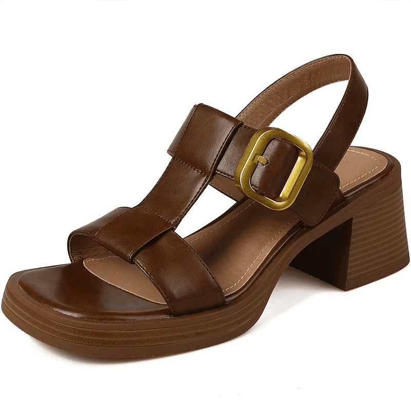 סנדל עור אופנתי בגימור בסגנון גלידאטור ללוק איטלקי אירופאי מרהיב - לה איסלה