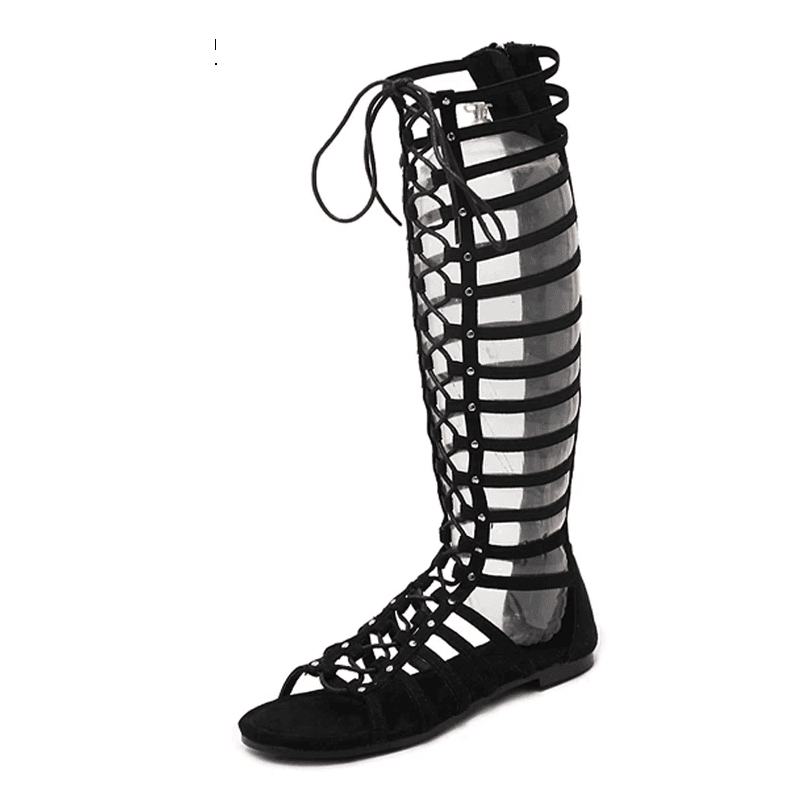 סנדל גלדיאטור ארוך בגיזרה חתיכית ארוכה להופעה של אישה מעניינת ומרהיבה - לה איסלה