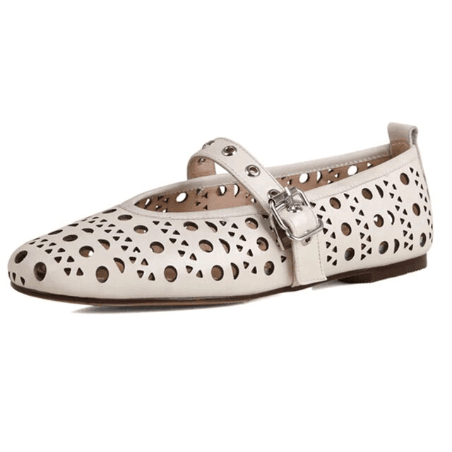 נעלי בובה מרשת מעור מקורי בגימור איטלקי משובח להופעה נשית מגניבה ומדוייקת - לה איסלה