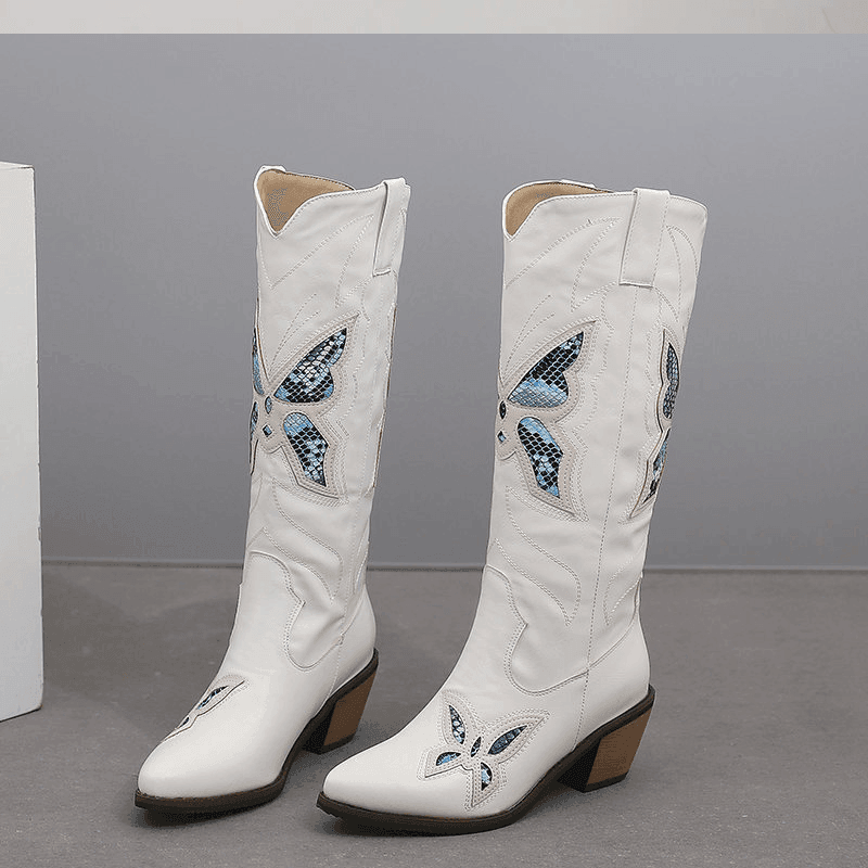 מגפון איטלקי בגימור פרפרים אופנתיים ללוק אורבני מרענן להופעה נשית מרהיבה - לה איסלה