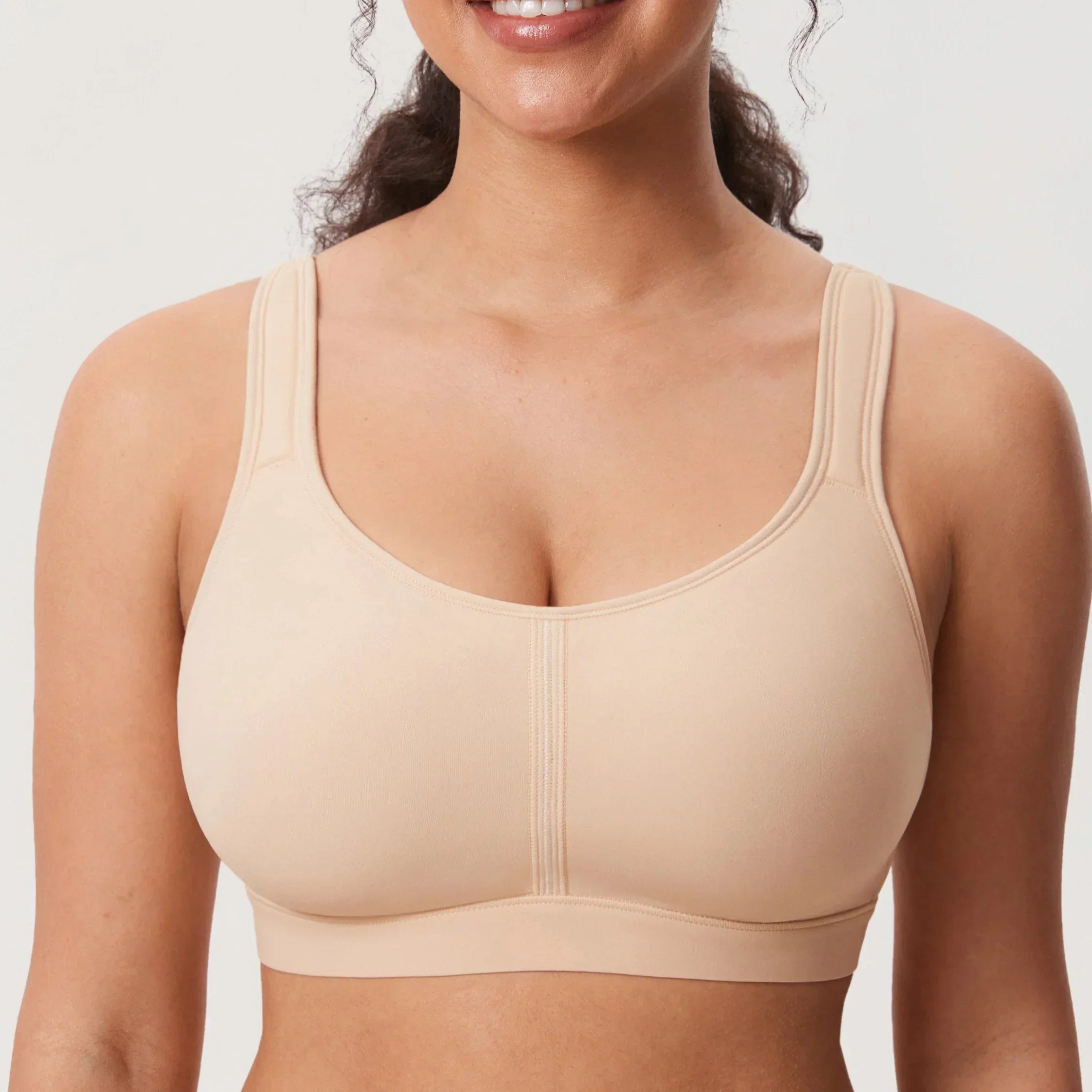 חזיית לוהטת ללא עצם עם כתפיות רחבות לאחיזה נינוחה לעמוד השידרה