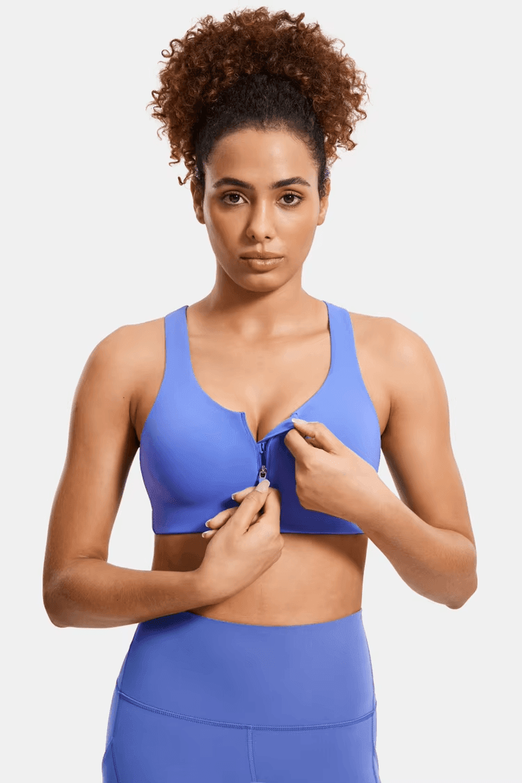 חזיית ספורט בריצרץ קידמי ללא עצם בגימור נשי מחמיא ללוק אופנתי יפה