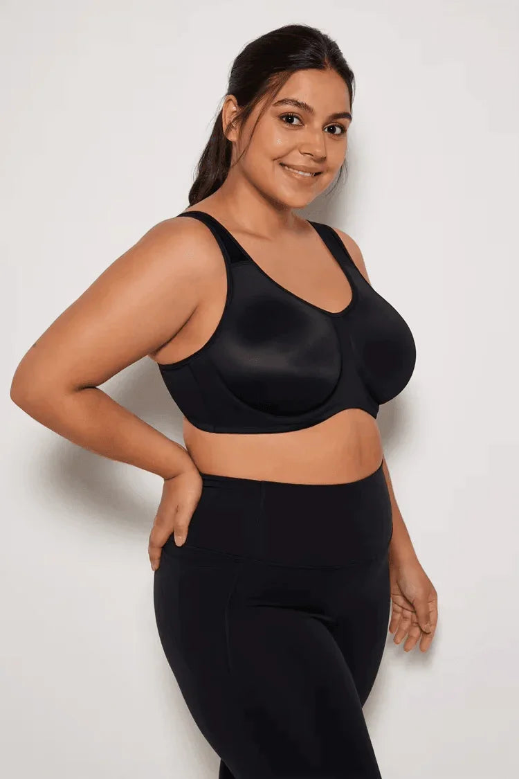 חזיית ספורט עם עצם בגיזרה תומכת לחזה שופע ורחב להופעה פרקטית נוחה 🖤🤍