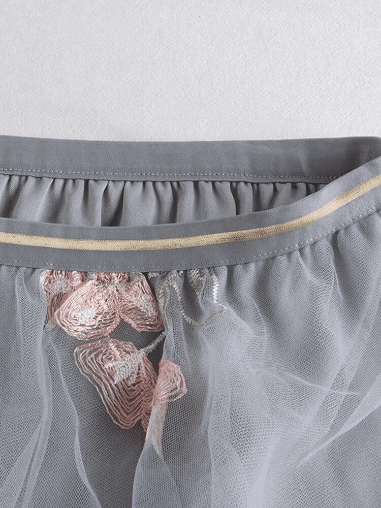 חצאית שיפון משגעת בגימור עיטורי פרחים אופנתיים ללוק של נסיכה ולהופעה עדינה - לה איסלה