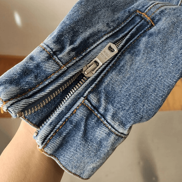 ג'קט ג'ינס מרשים בגימור רוכסנים אופנתי מהפנט ללוק של אישה עדכנית מובילה - לה איסלה 