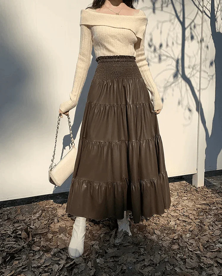 חצאית פליסה מושלמת לעונה בגימור גומי במותן ללוק נשי אופנתי וללוק מטריף שלך - לה איסלה: אופנה וחזיות פרימיום