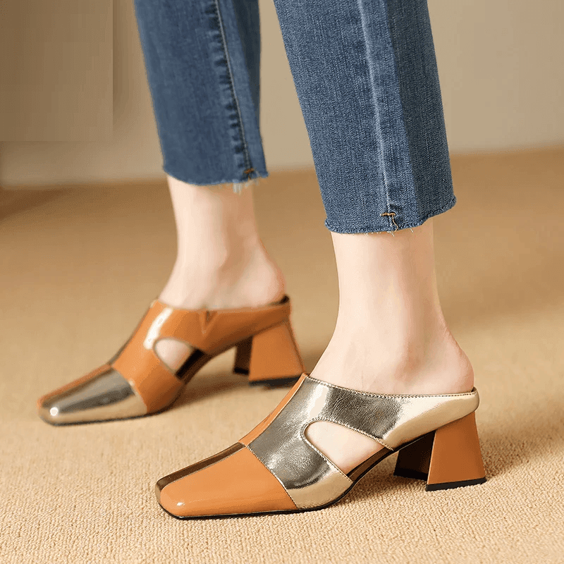 סנדל עקב מהפנט של מעצב ספרדי בגימור מוזהב מרשים להופעה נשית אינטלגנטית שלך - לה איסלה: אופנה וחזיות פרימיום