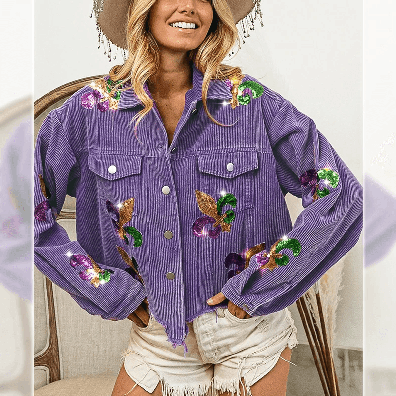 ג'קט קורדורי בגימור פייטים אופנתי ממילאנו ללוק נשי בולט ולהופעה מהפנטת - לה איסלה