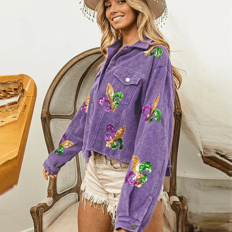 ג'קט קורדורי בגימור פייטים אופנתי ממילאנו ללוק נשי בולט ולהופעה מהפנטת - לה איסלה