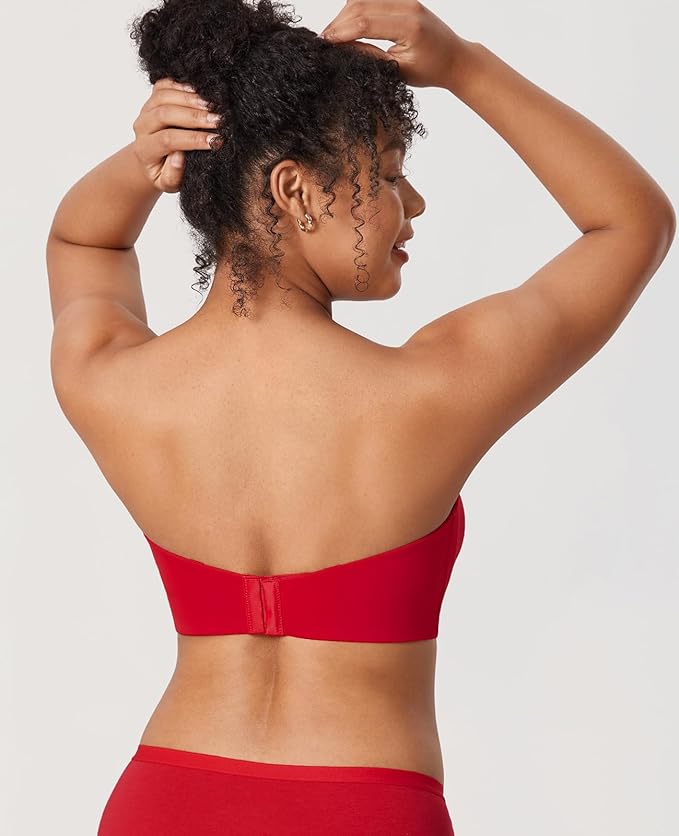 חזיית סטרפלס עם עצם וללא ריפוד בתמיכה לחזה טבעי