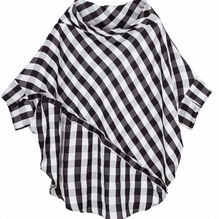 חולצת אוברסייז בגיזרה מיוחדת בגימור גוטי משובץ ללוק מ-ש-ג-ע - לה איסלה