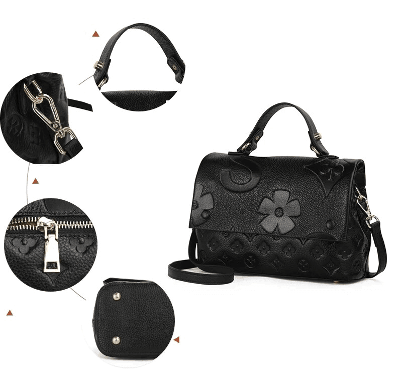 תיק עור מספרד בגימור אופנתי של פרחים ללוק נשי אלגנטי ולהופעה מנצחת שלך - לה איסלה