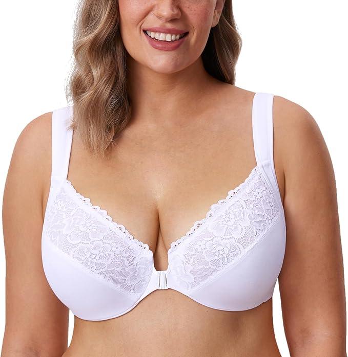 חזיית תחרה מהממת בסגירה קידמית מאזנת ללוק נשי ועדין