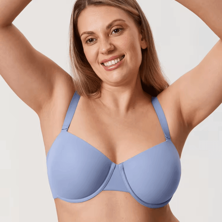 חזיית עצם שקופה בסגירה קידמית משגעת בתמיכת תחרה אחורית ללוק נשי חתיכי