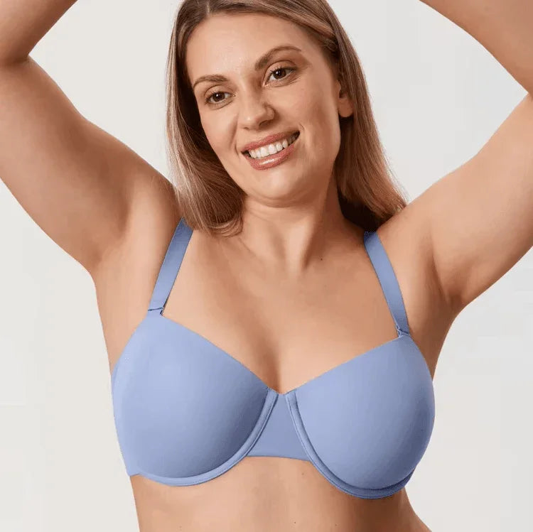 חזיית עצם שקופה בסגירה קידמית משגעת בתמיכת תחרה אחורית ללוק נשי חתיכי