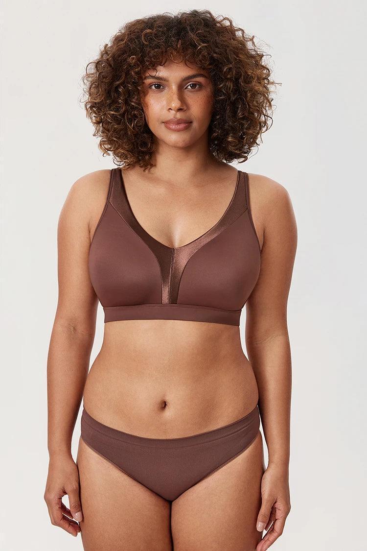 חזיית משי ללא עצם בשילוב בד סטאן מהפנט להופעה נשית מדוייקת ולנוחות לעמוד השידרה - היקף 75 - לה איסלה