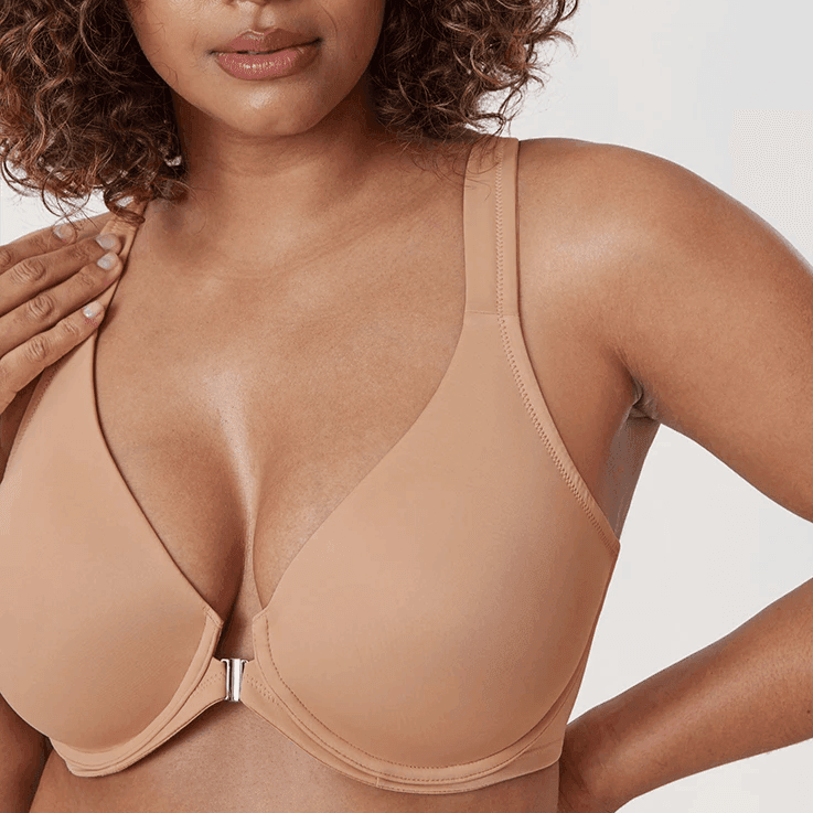 חזייה תומכת בסגירה קידמית פרקטית לחזה שופע ולעמידות נשית נכונה - לה איסלה