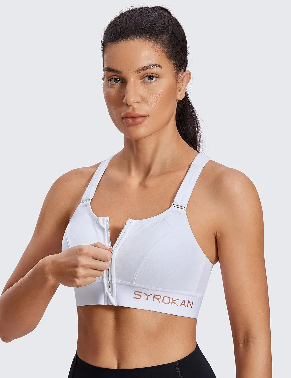 חזיית ספורט מושלמת ללא עצם בפתיחה קידמית אורטופדית לתמיכה מאזנת בעמוד השידרה