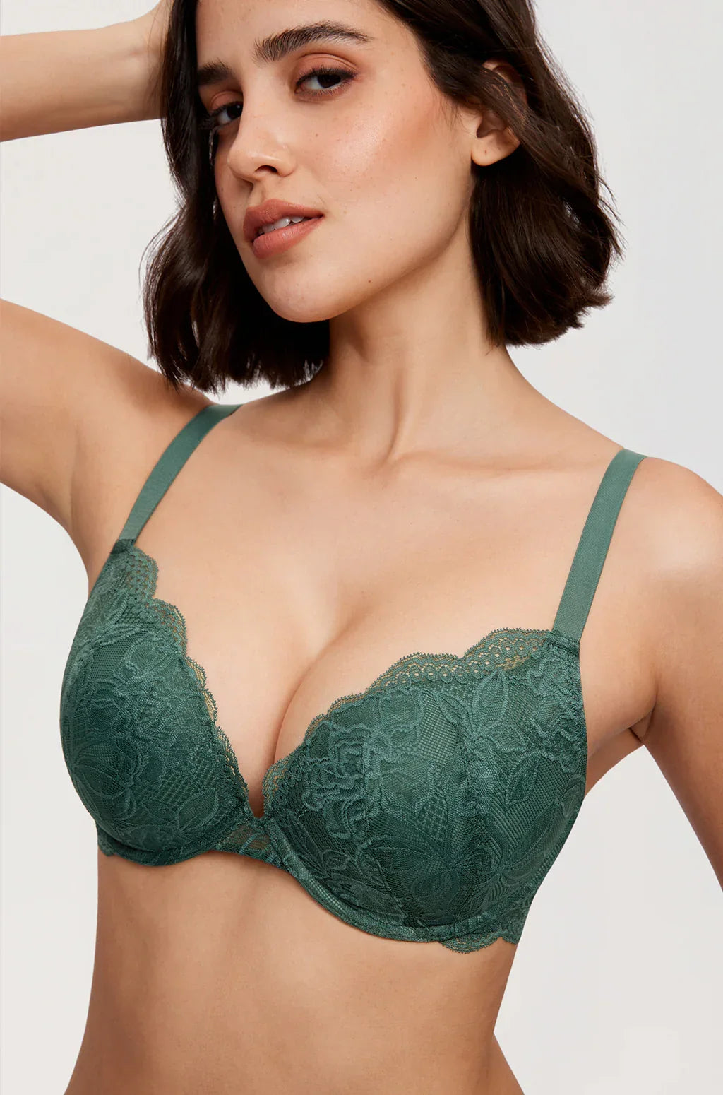 חזיית עצם בסגנון פוש אפ תחרה ללוק נשי חתיכי ולהופעה שנותנת תמיכה לחזה מלא