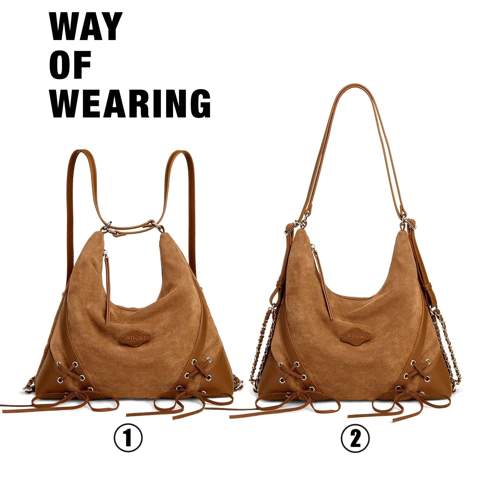 תיק עור מקורי בגימור שניתן לנשיאה בשני דרכים אופנתיות להופעה נשית מלהיבה