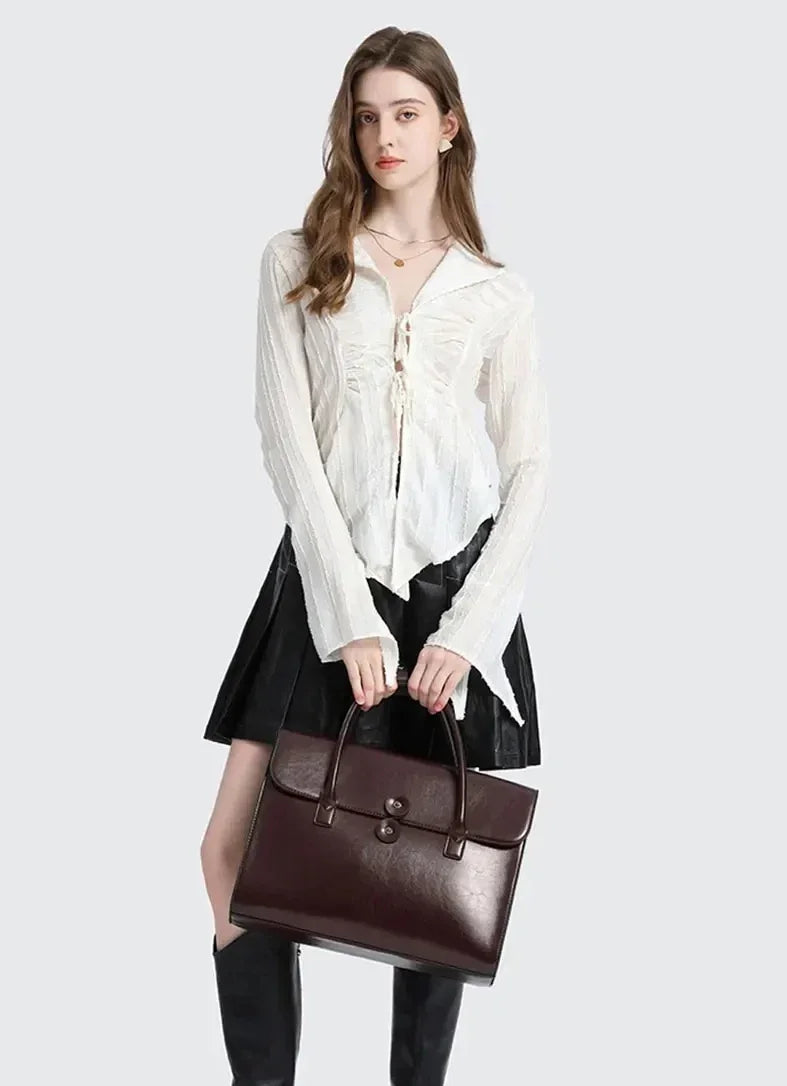 תיק עור משרדי בגימור איטלקי איכותי ללוק נשי מוקפד ולהופעה אופנתית