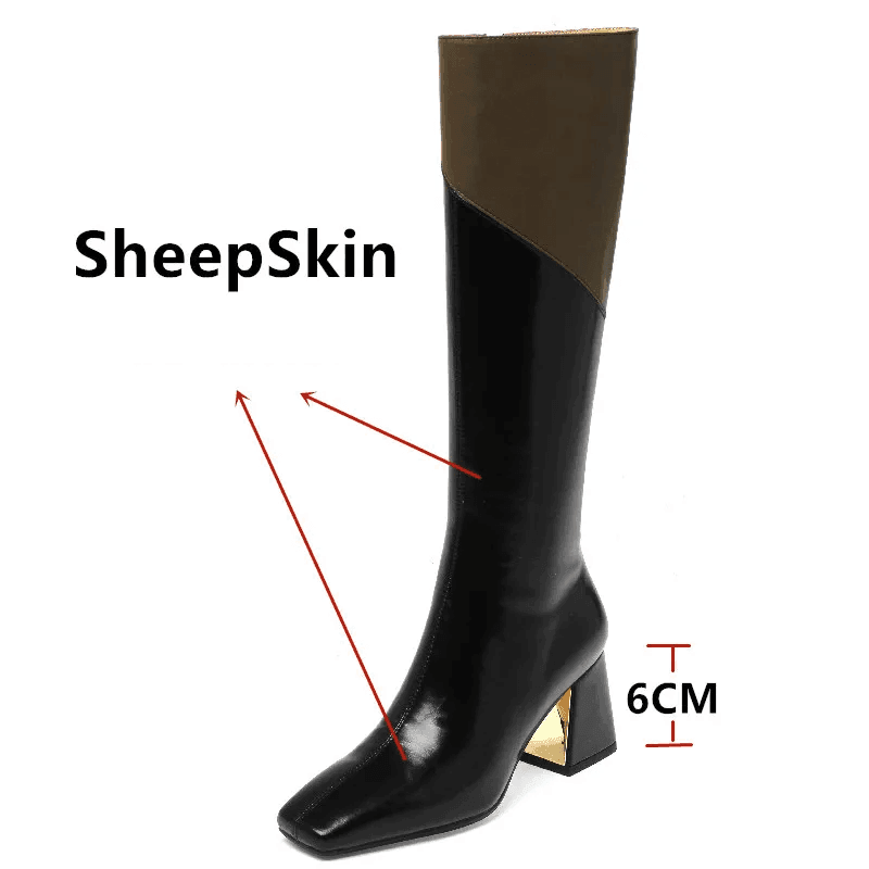 מגפון עור איטלקי מהפנט בגימור שני צבעים שונים ללוק עוצמתי לוהט ולהופעה מנצחת - לה איסלה