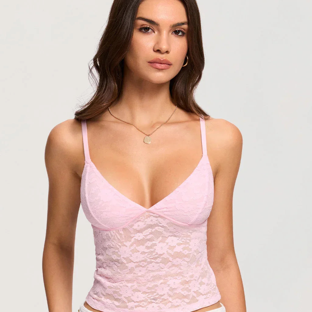 גופיית תחרה אלגנטית נשית עם לוק סוחף