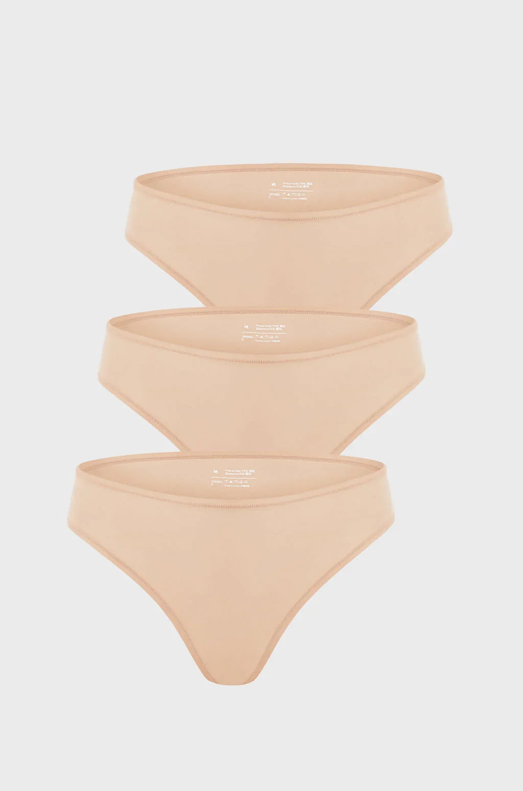 3 יחידות - תחתוני ביקיני בגזרה גבוהה מבד חלק ונעים