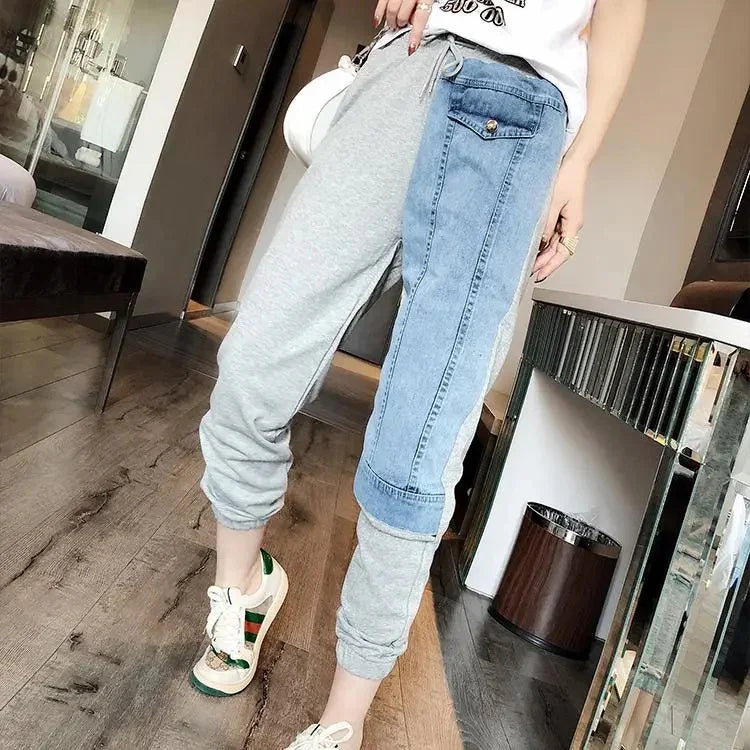 מכנס פוטר פדלפון בשילוב ג'ינס מרהיב של מעצב אופנה ללוק נשי מדליק