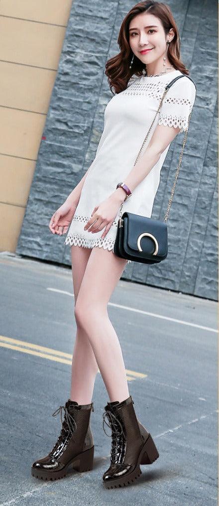 מגפון פלטפורמה על עקב של מעצב איטלקי בגיזרה מחוררת ואופנתית להופעה מהפנטת - לה איסלה