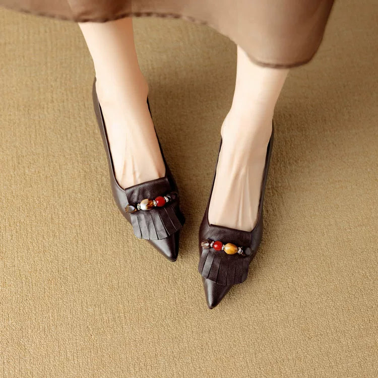 מוקסין עור איטלקי בסגנון שנות ה-90 להופעה נשית טרנדית וללוק מהפנט