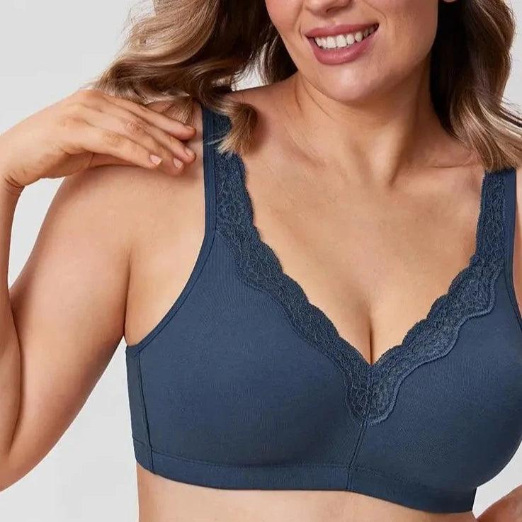 חזיית כותנה איכותית ללא עצם וללא ריפוד ששומרת על החזה במקומו הטבעי - 120 היקף