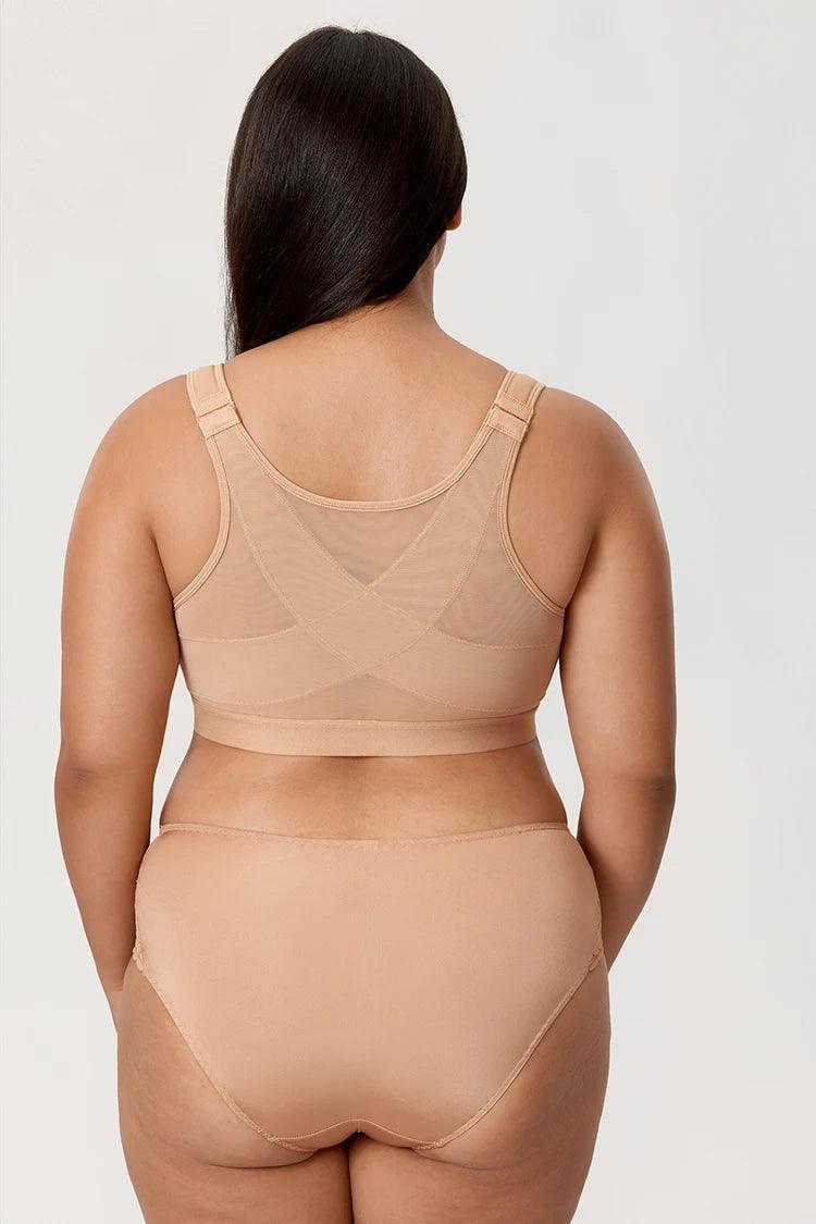 חזיית פטנט בסגירה קדמית פרקטית לאחיזה אורטופדית בגב וללוק נשי משובח - לה איסלה