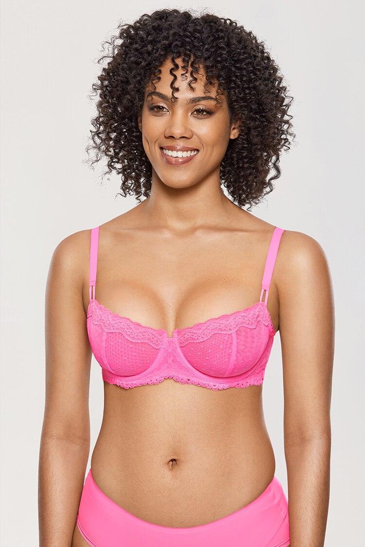 חזיית עצם אופנתית בגימור לבבות מתחרה עדינה להופעה נשית מרשימה וללוק עוצמתי - לה איסלה