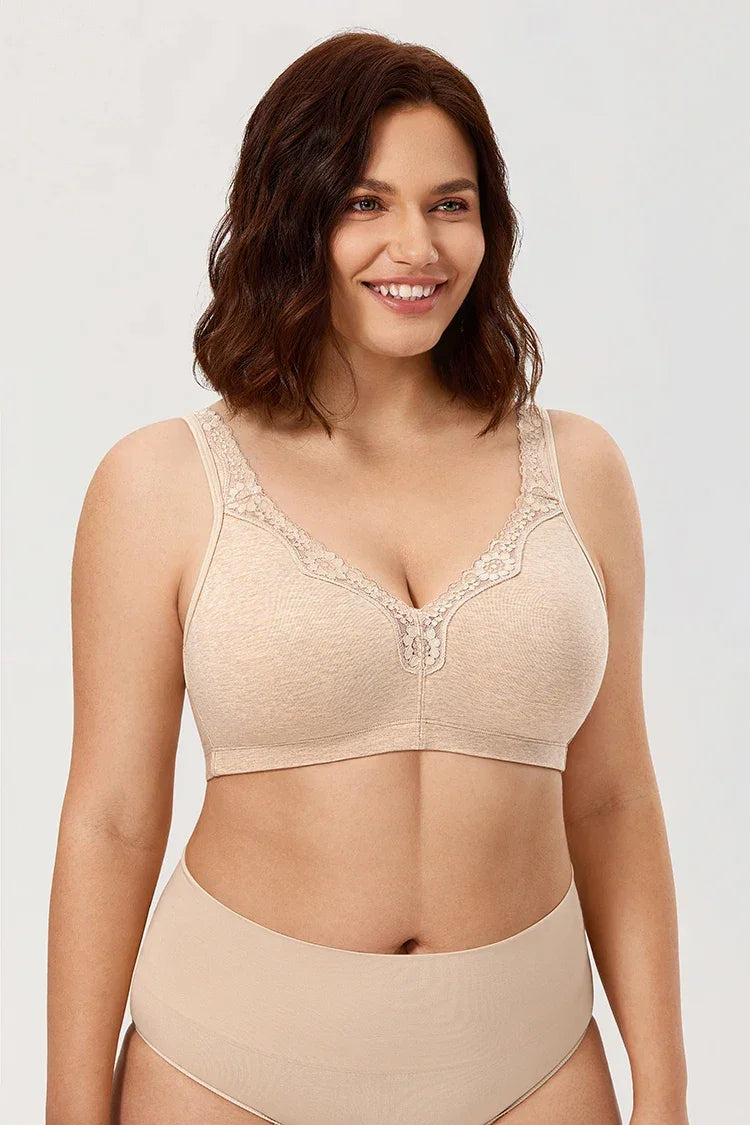 חזיית כותנה איכותית ללא עצם וללא ריפוד ששומרת על החזה במקומו הטבעי