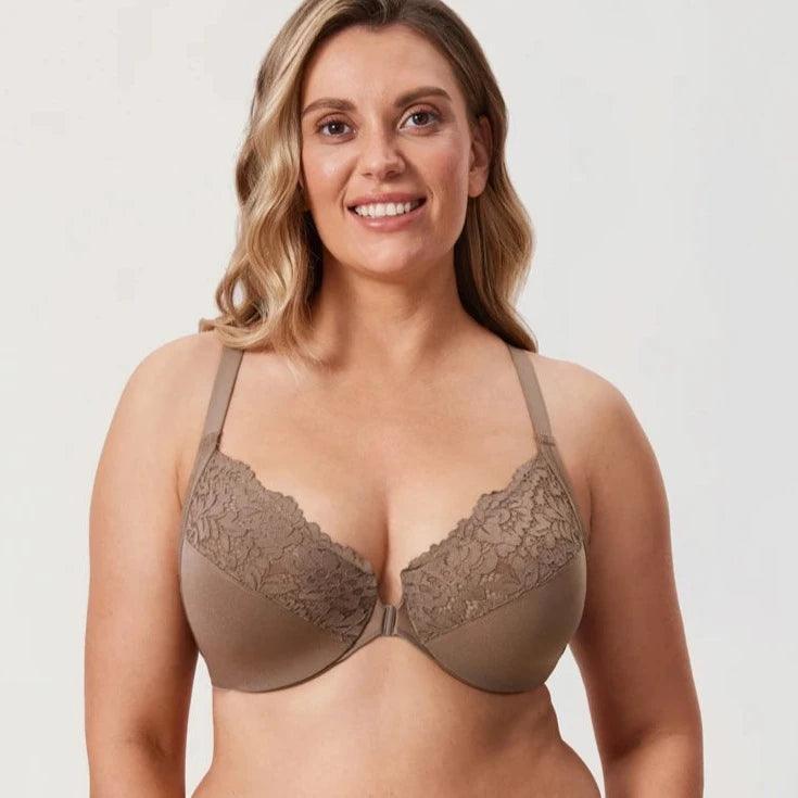 חזיית כותנה בסגירה קדמית נבונה ובתמיכה מאזנת לגב ללוק נשי עדין - לה איסלה: אופנה וחזיות פרימיום