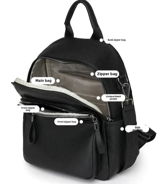 תיק גב מהפנט בגימור נשי אופנתי בחלוקה נכונה של תאים ולהופעה מקסימה במיוחד