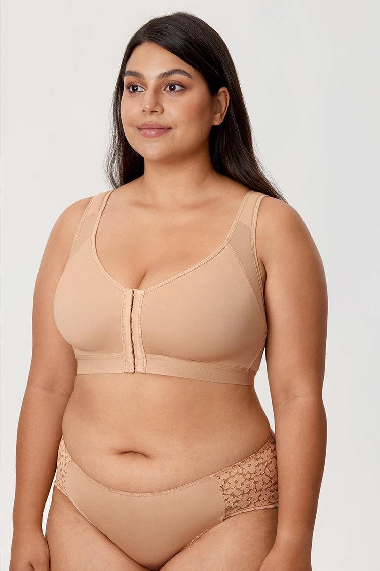 חזיית פטנט בסגירה קדמית פרקטית לאחיזה אורטופדית בגב וללוק נשי משובח - לה איסלה