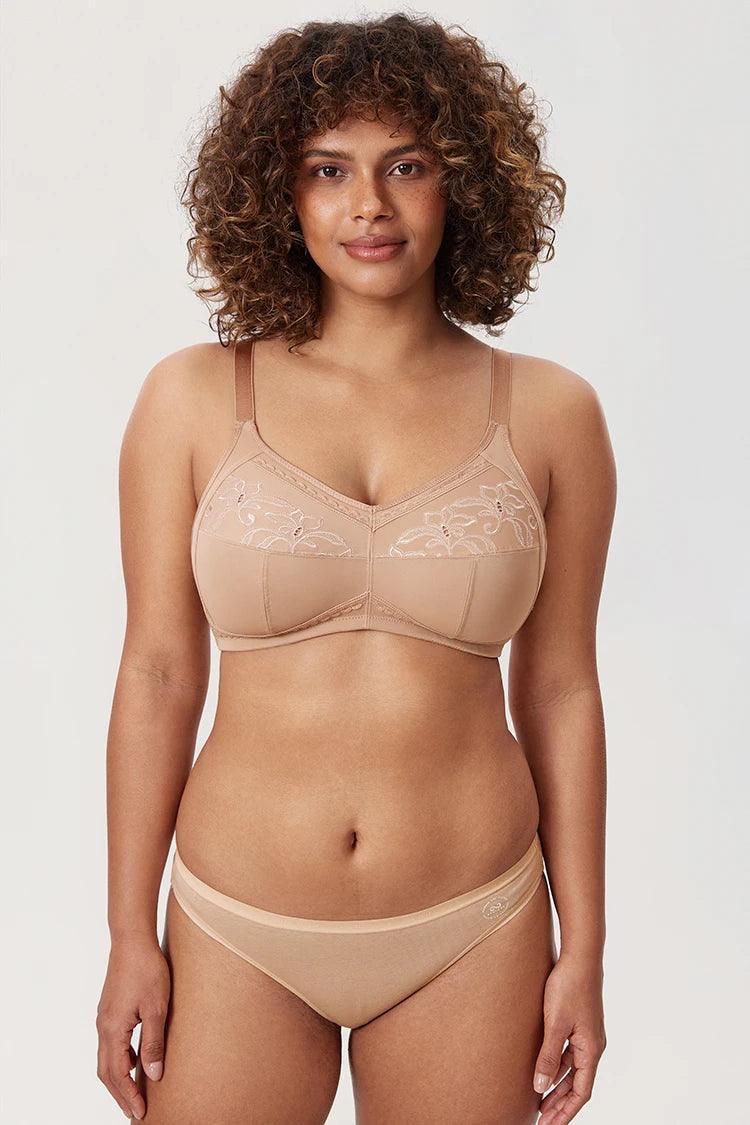 חזיית כותנה עם כיס נעימה למגע ללא עצם לתמיכה נוחה לחזה גדול - לה איסלה: אופנה וחזיות פרימיום