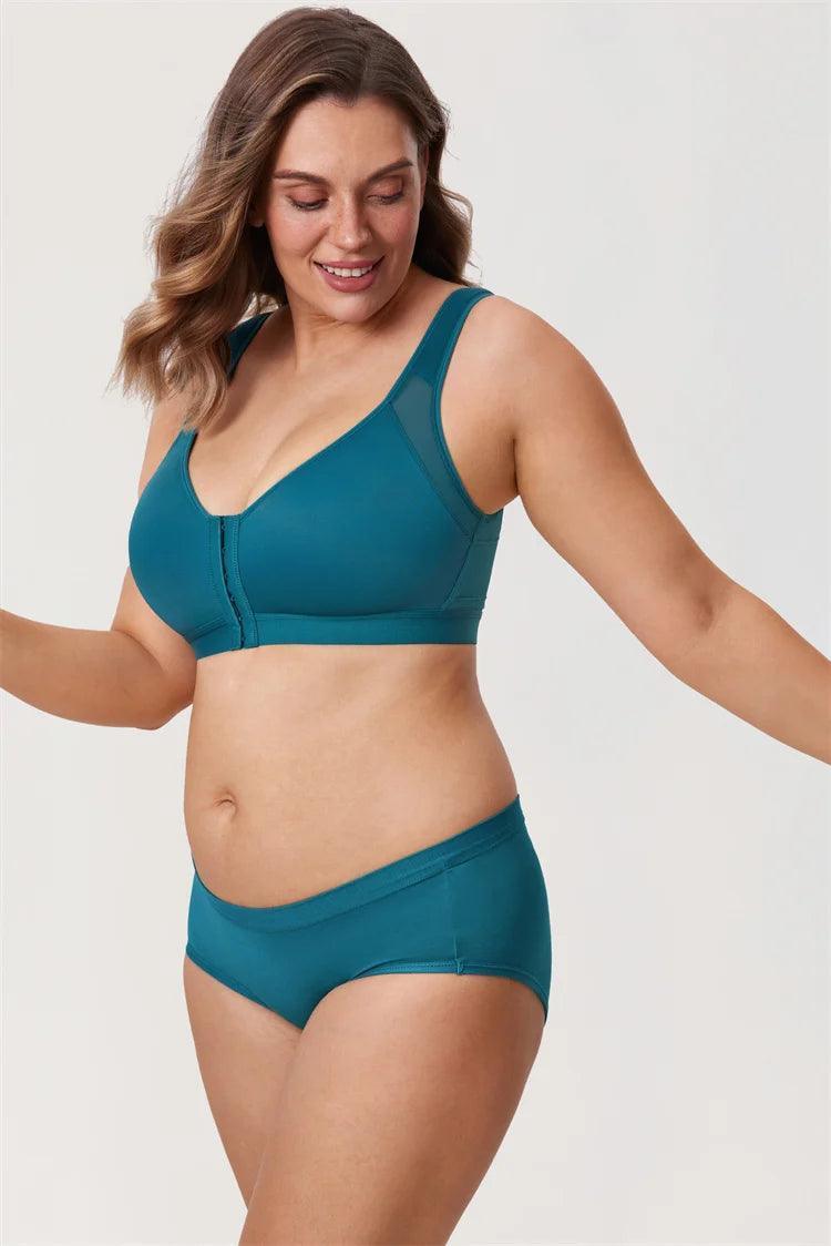 חזיית פטנט בסגירה קדמית פרקטית לאחיזה אורטופדית בגב וללוק נשי משובח - לה איסלה