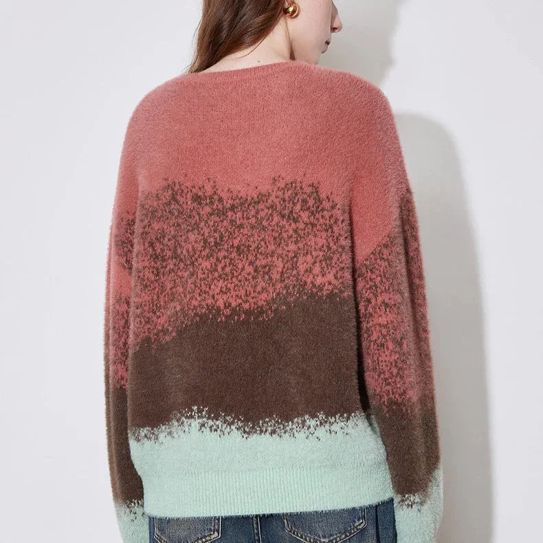 סריג אנגורה אוברסייז מספרד בגימור אנדיגו מהפנט ללוק שמיימי מנצח