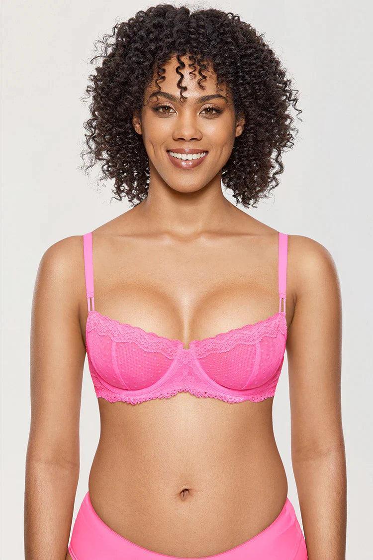 חזיית עצם אופנתית בגימור לבבות מתחרה עדינה להופעה נשית מרשימה וללוק עוצמתי - לה איסלה