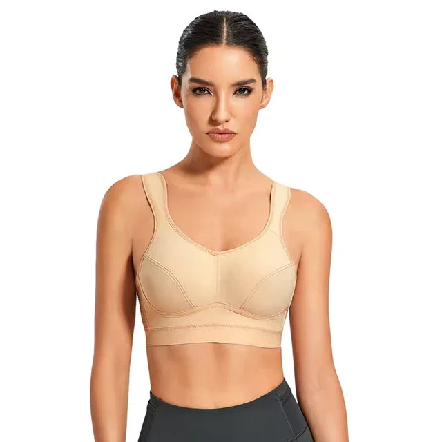 חזיית ספורט ללא עצם בתמיכה מאזנת בזמן אימון ללוק נשי אופנתי חזק