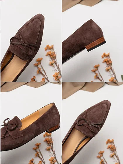 מוקסין עור מספרד בגימור משולב עם זמש יוקרתי להופעה מעודנת וללוק נשי מהפנט