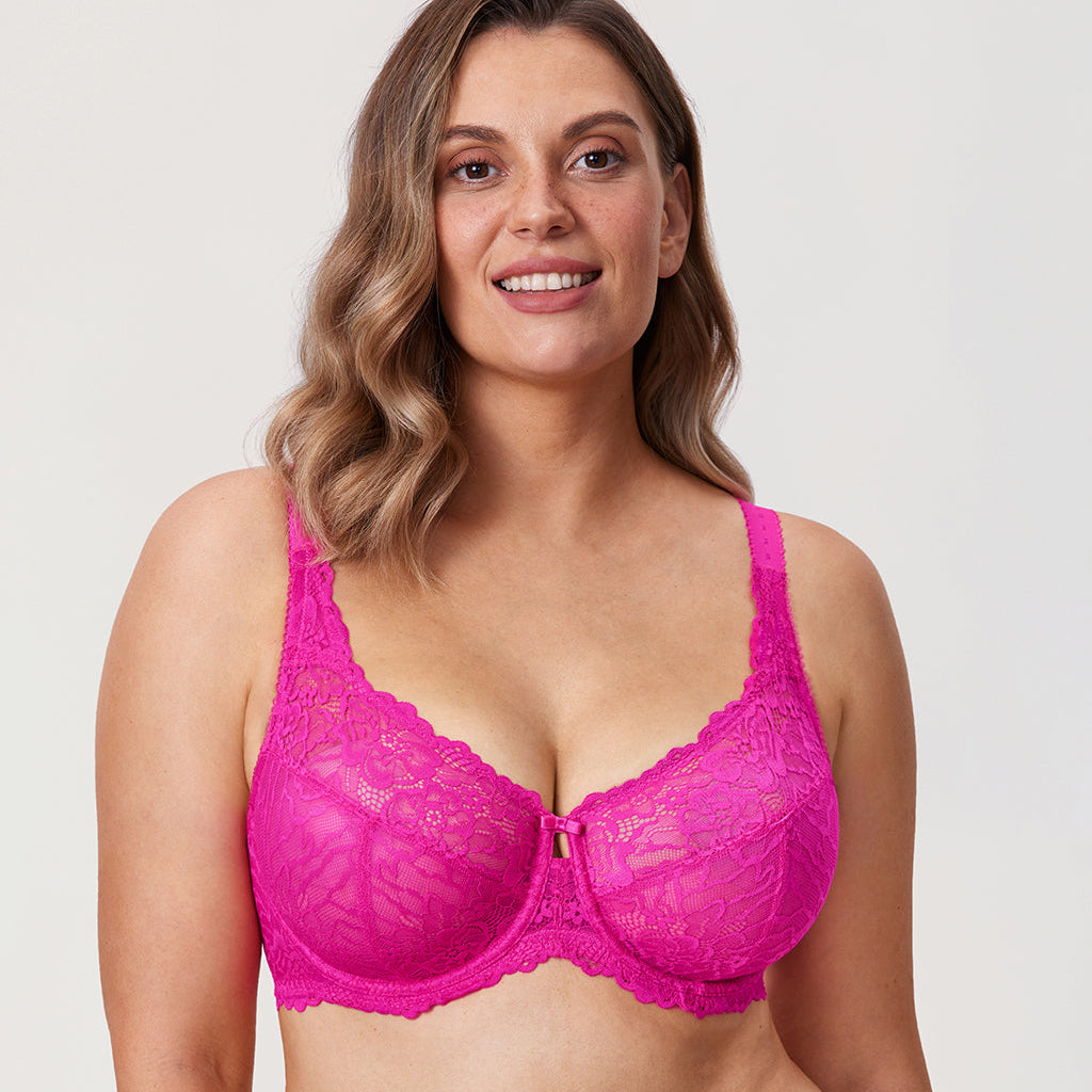 חזיית תחרה רומנטית ותומכת לאחיזה מלאה ועוטפת